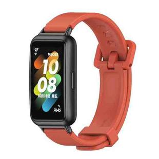 For Huawei Band 7 / 7 NFC MIJOBS Breathable Silicone Watch Band(Heat Orange Black)
