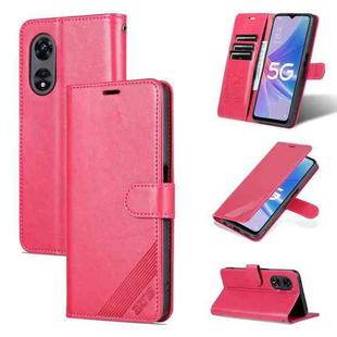 For OPPO A97 5G AZNS Sheepskin Texture Flip Leather Phone Case(Red)
