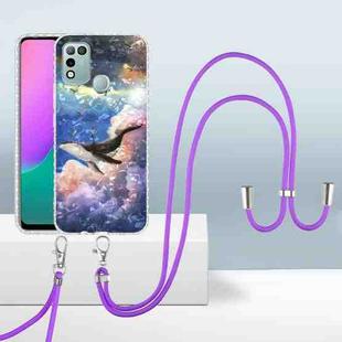 For Infinix Hot 11 Play / 10 Play / 9 Play 2.0mm Airbag Shockproof TPU Phone Case with Lanyard(Whale)