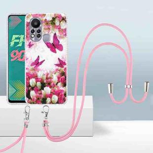 For Infinix Hot 11s 2.0mm Airbag Shockproof TPU Phone Case with Lanyard(Dancing Butterflies)