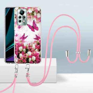 For Infinix Note 11s / Note 11 Pro 2.0mm Airbag Shockproof TPU Phone Case with Lanyard(Dancing Butterflies)