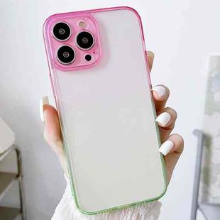 For iPhone 13 Acrylic Gradient Phone Case(Pink Green)