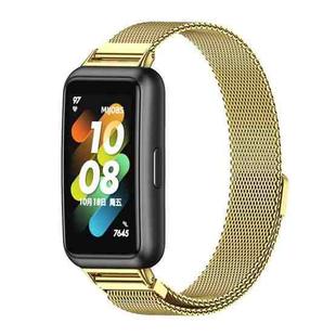 For Huawei Band 7 / 7 NFC MIJOBS Milan Magnetic Stainless Steel Watch Band(Gold)