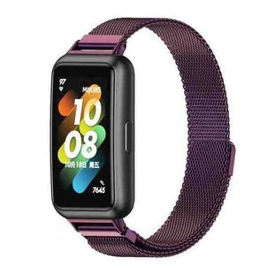 For Huawei Band 7 / 7 NFC MIJOBS Milan Magnetic Stainless Steel Watch Band(Purple)