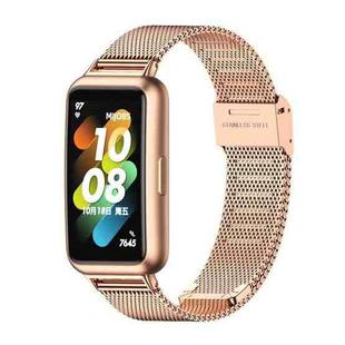 For Huawei Band 7 / 7 NFC MIJOBS Milan Buckle Stainless Steel Watch Band(Rose Gold)