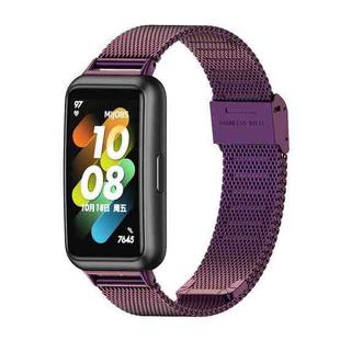 For Huawei Band 7 / 7 NFC MIJOBS Milan Buckle Stainless Steel Watch Band(Purple)