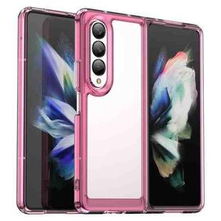 For Samsung Galaxy Z Fold3 5G Colorful Series Acrylic + TPU Phone Case(Transparent Pink)