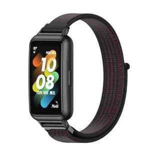 For Huawei Band 7 / 7 NFC Mijobs Breathable Nylon Watch Band(Black Red)