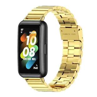 For Huawei Band 7 / 7 NFC Mijobs Bamboo Stainless Steel Metal Buckle Watch Band(Gold)