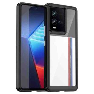 For vivo iQOO 10 Colorful Series Acrylic + TPU Phone Case(Black)