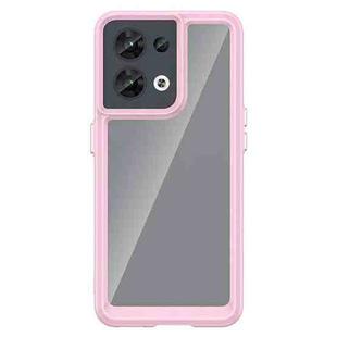 For OPPO Reno8 India Colorful Series Acrylic + TPU Phone Case(Pink)