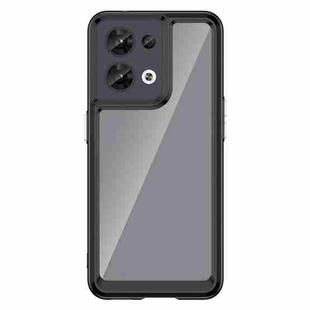 For OPPO Reno8 India Colorful Series Acrylic + TPU Phone Case(Black)