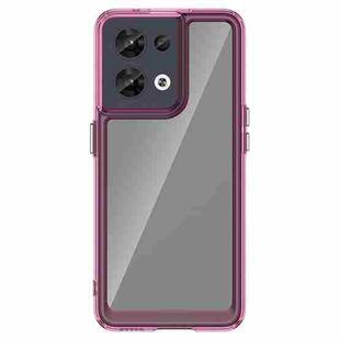 For OPPO Reno8 India Colorful Series Acrylic + TPU Phone Case(Transparent Pink)