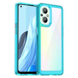 For OPPO A96 5G Colorful Series Acrylic + TPU Phone Case(Transparent Blue)