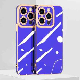 For iPhone 14 Plus 6D Electroplated Lens Protective Phone Case (Blue)