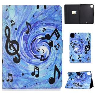 For iPad Pro 11 2020 Electric Pressed TPU Left and Right Open Flat Leather Tablet Case with Sleep Function & Card Buckle Anti-skid Strip(Sheet Music)