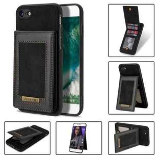For iPhone SE 2022 / SE 2020 / 8 / 7 N.BEKUS Vertical Flip Card Slot RFID Phone Case(Black)