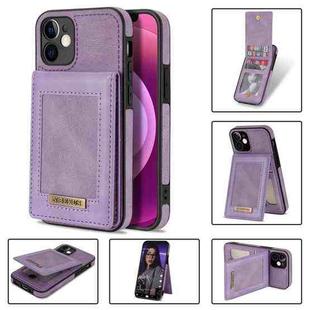 For iPhone 12 mini N.BEKUS Vertical Flip Card Slot RFID Phone Case (Purple)