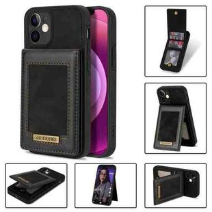 For iPhone 12 mini N.BEKUS Vertical Flip Card Slot RFID Phone Case (Black)