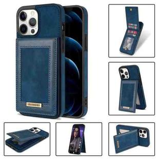 For iPhone 12 Pro N.BEKUS Vertical Flip Card Slot RFID Phone Case(Blue)