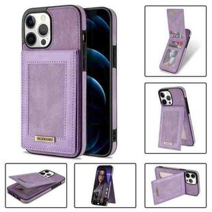 For iPhone 12 Pro N.BEKUS Vertical Flip Card Slot RFID Phone Case(Purple)