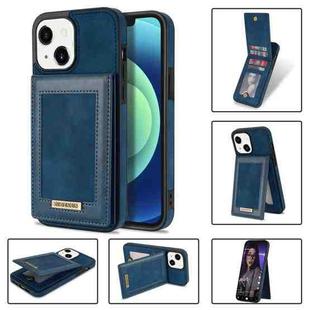 For iPhone 13 N.BEKUS Vertical Flip Card Slot RFID Phone Case(Blue)