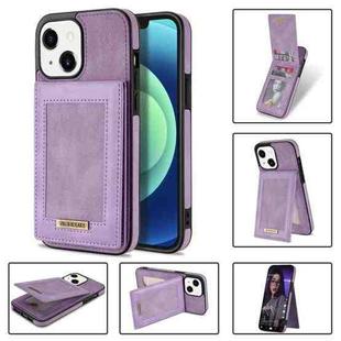 For iPhone 13 N.BEKUS Vertical Flip Card Slot RFID Phone Case(Purple)