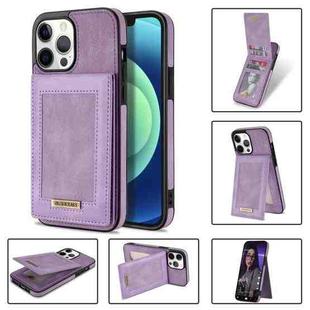 For iPhone 13 Pro Max N.BEKUS Vertical Flip Card Slot RFID Phone Case (Purple)