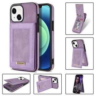 For iPhone 14 Plus N.BEKUS Vertical Flip Card Slot RFID Phone Case (Purple)