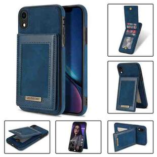 For iPhone XR N.BEKUS Vertical Flip Card Slot RFID Phone Case(Blue)