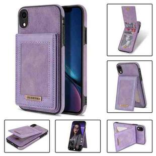 For iPhone XR N.BEKUS Vertical Flip Card Slot RFID Phone Case(Purple)