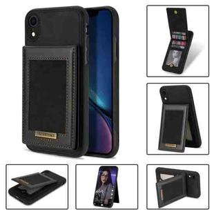 For iPhone XR N.BEKUS Vertical Flip Card Slot RFID Phone Case(Black)