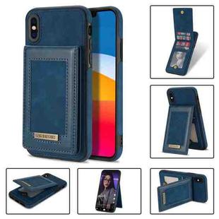 For iPhone XS Max N.BEKUS Vertical Flip Card Slot RFID Phone Case(Blue)