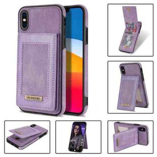 For iPhone XS Max N.BEKUS Vertical Flip Card Slot RFID Phone Case(Purple)