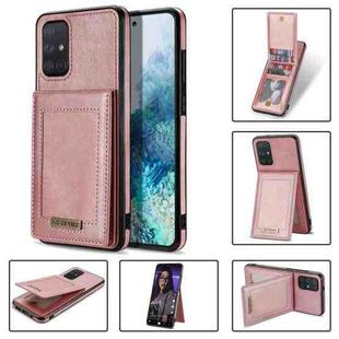 For Samsung Galaxy A51 4G N.Bekus Vertical Flip Card Slot RFID Phone Case(Rose Gold)