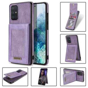 For Samsung Galaxy A71 4G N.Bekus Vertical Flip Card Slot RFID Phone Case(Purple)