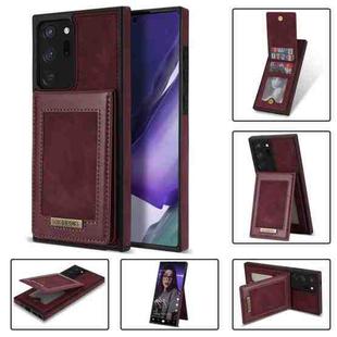 For Samsung Galaxy Note20 N.Bekus Vertical Flip Card Slot RFID Phone Case(Wine Red)