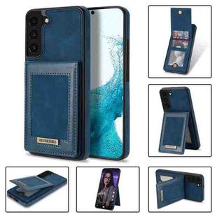 For Samsung Galaxy S22+ 5G N.Bekus Vertical Flip Card Slot RFID Phone Case(Blue)