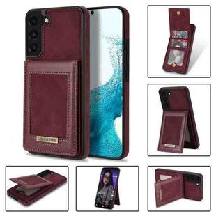 For Samsung Galaxy S22+ 5G N.Bekus Vertical Flip Card Slot RFID Phone Case(Wine Red)