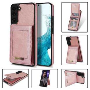 For Samsung Galaxy S22+ 5G N.Bekus Vertical Flip Card Slot RFID Phone Case(Rose Gold)
