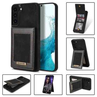 For Samsung Galaxy S22 5G N.Bekus Vertical Flip Card Slot RFID Phone Case(Black)