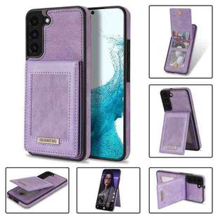 For Samsung Galaxy S21 5G N.Bekus Vertical Flip Card Slot RFID Phone Case(Purple)