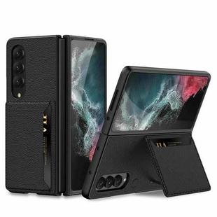For Samsung Galaxy Z Fold4 GKK Ultra-thin Leather Phone Case with Card Slots(Black)