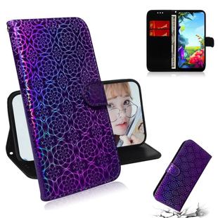 For LG K40S Solid Hyun Color Magnetic Attraction Horizontal Flip Leather Case with Lanyard, Support Holder & Card Slot & Wallet(Purple)