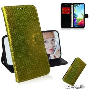 For LG K40S Solid Hyun Color Magnetic Attraction Horizontal Flip Leather Case with Lanyard, Support Holder & Card Slot & Wallet(Gold)
