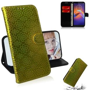 For Motorola Moto E6 Play Solid Hyun Color Magnetic Attraction Horizontal Flip Leather Case with Lanyard, Support Holder & Card Slot & Wallet(Gold)