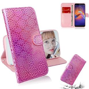 For Motorola Moto E6 Play Solid Hyun Color Magnetic Attraction Horizontal Flip Leather Case with Lanyard, Support Holder & Card Slot & Wallet(Pink)