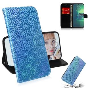 For Motorola Moto G8 Plus Solid Hyun Color Magnetic Attraction Horizontal Flip Leather Case with Lanyard, Support Holder & Card Slot & Wallet(Sky Blue)