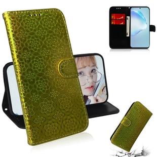 For Galaxy S20+ Solid Hyun Color Magnetic Attraction Horizontal Flip Leather Case with Lanyard, Support Holder & Card Slot & Wallet(Gold)