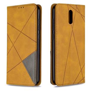 For Nokia 2.3 Rhombus Texture Horizontal Flip Magnetic Leather Case with Holder & Card Slots & Wallet(Yellow)